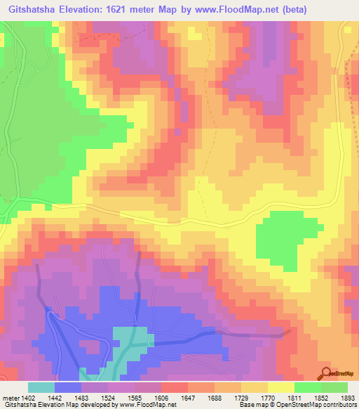 Gitshatsha,Rwanda Elevation Map