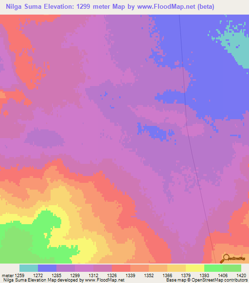 Nilga Suma,Mongolia Elevation Map