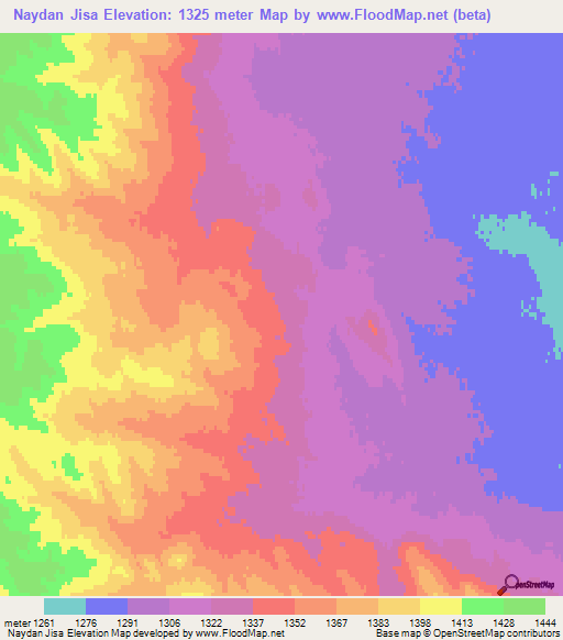 Naydan Jisa,Mongolia Elevation Map