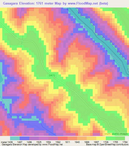 Gasagara,Rwanda Elevation Map