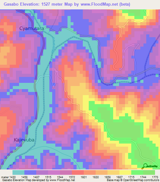 Gasabo,Rwanda Elevation Map