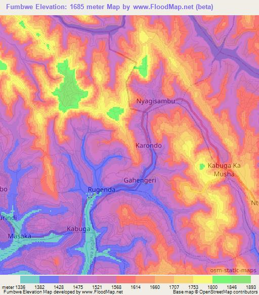 Fumbwe,Rwanda Elevation Map