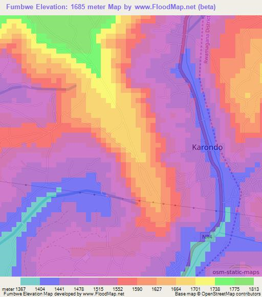 Fumbwe,Rwanda Elevation Map