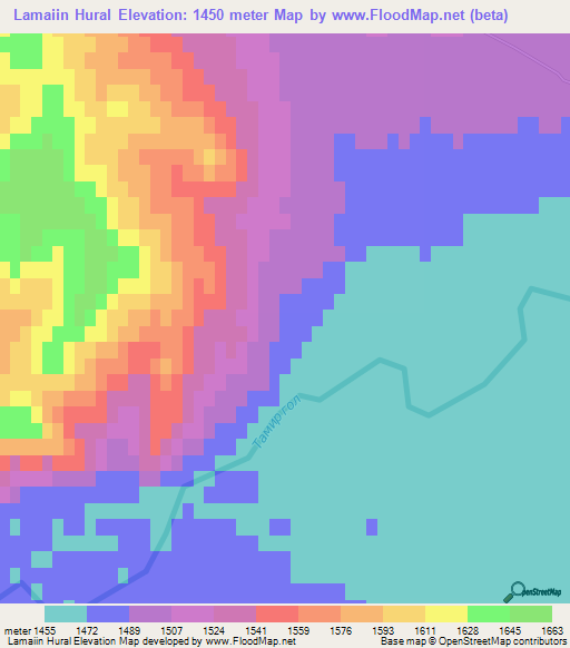 Lamaiin Hural,Mongolia Elevation Map