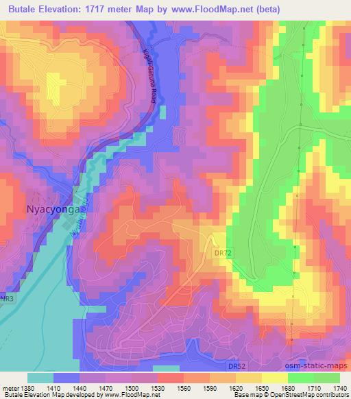 Butale,Rwanda Elevation Map