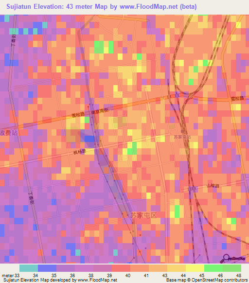 Sujiatun,China Elevation Map