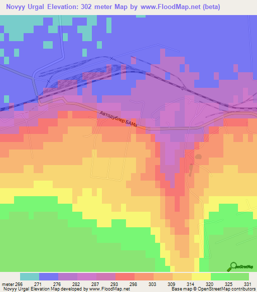 Novyy Urgal,Russia Elevation Map