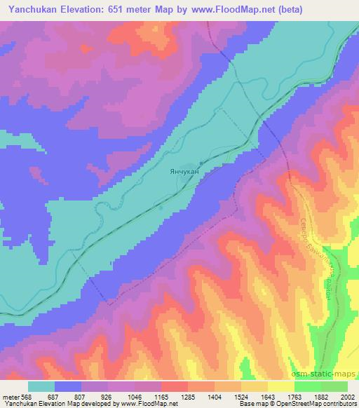 Yanchukan,Russia Elevation Map