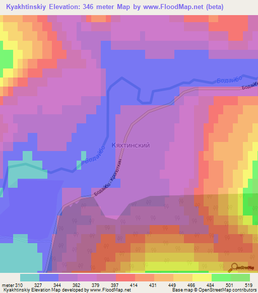 Kyakhtinskiy,Russia Elevation Map