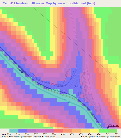 Yantal',Russia Elevation Map