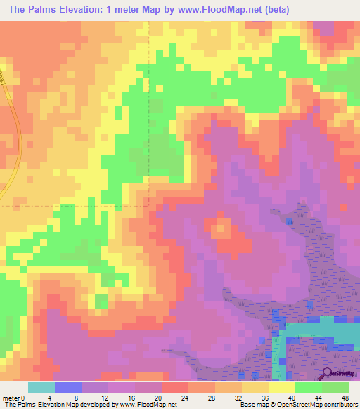 The Palms,Australia Elevation Map