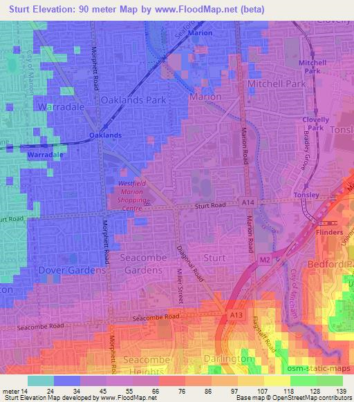 Sturt,Australia Elevation Map