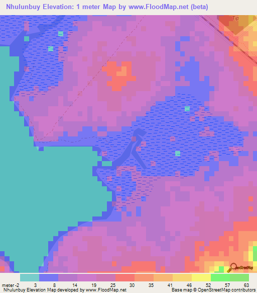 Nhulunbuy,Australia Elevation Map