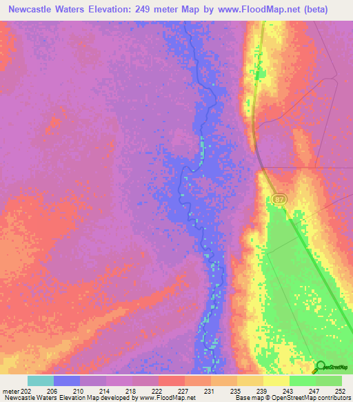 Newcastle Waters,Australia Elevation Map