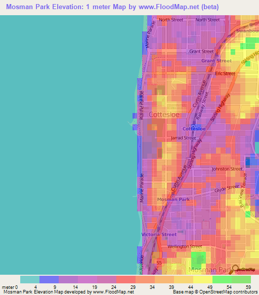 Elevation of Mosman Park,Australia Elevation Map, Topography, Contour