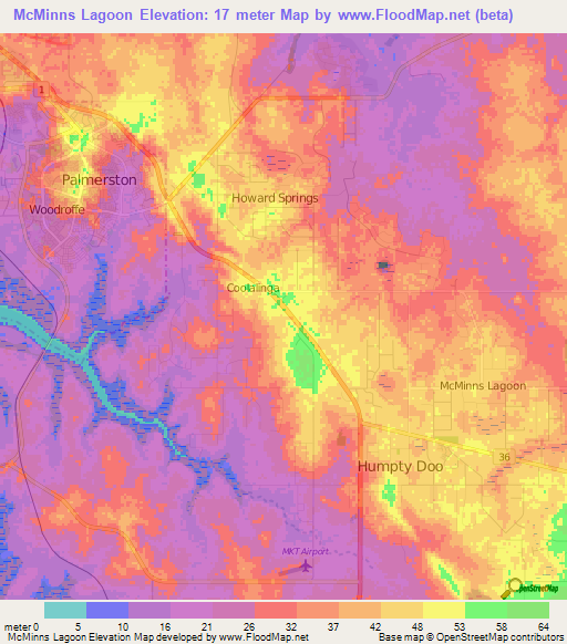 McMinns Lagoon,Australia Elevation Map