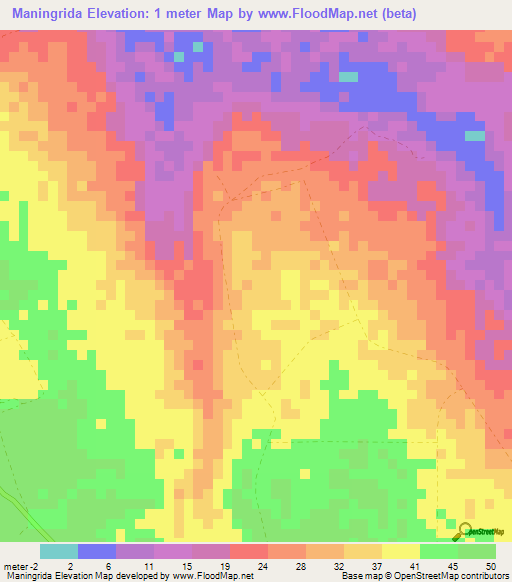 Maningrida,Australia Elevation Map