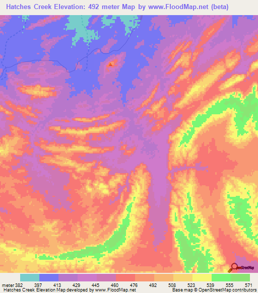 Hatches Creek,Australia Elevation Map