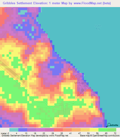 Gribbles Settlement,Australia Elevation Map