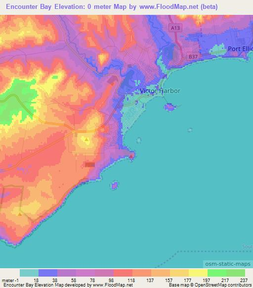 Encounter Bay,Australia Elevation Map