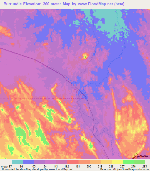 Burrundie,Australia Elevation Map