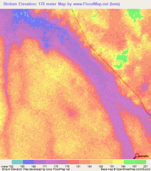 Birdum,Australia Elevation Map