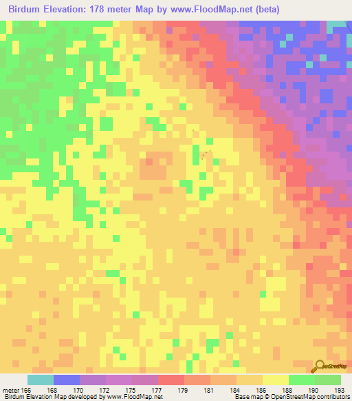 Birdum,Australia Elevation Map