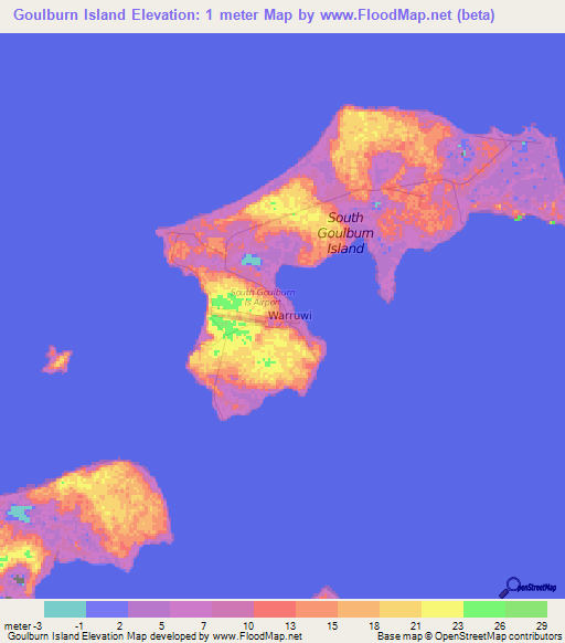 Goulburn Island,Australia Elevation Map