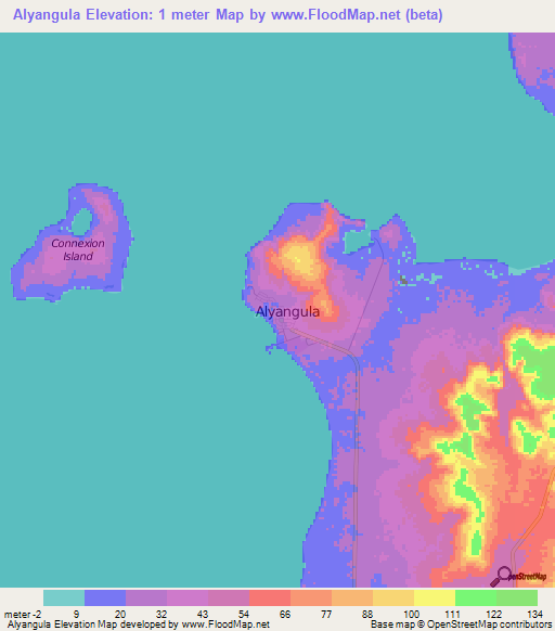 Alyangula,Australia Elevation Map