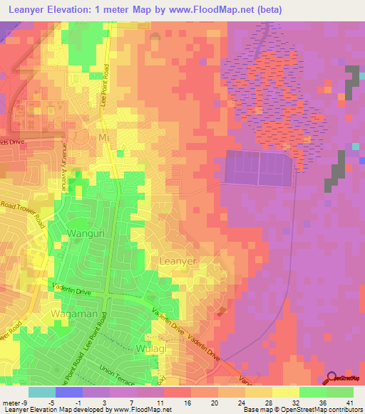 Leanyer,Australia Elevation Map