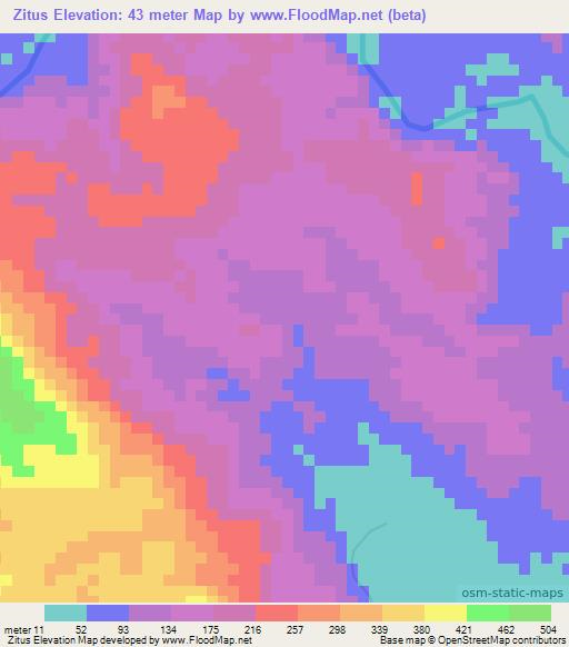 Zitus,Papua New Guinea Elevation Map