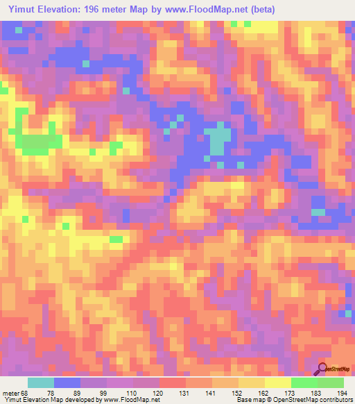 Yimut,Papua New Guinea Elevation Map