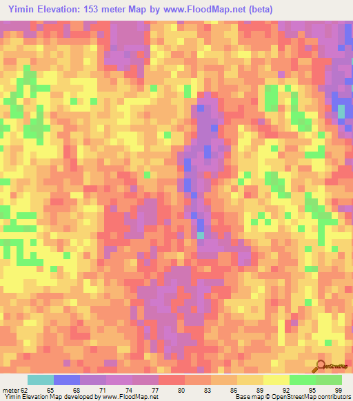 Yimin,Papua New Guinea Elevation Map