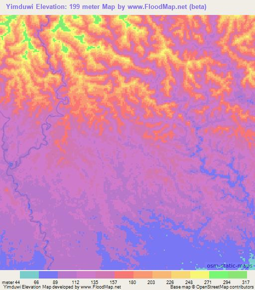 Yimduwi,Papua New Guinea Elevation Map