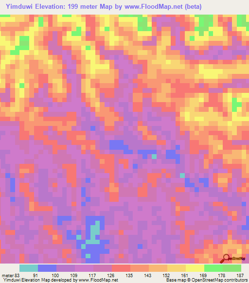 Yimduwi,Papua New Guinea Elevation Map