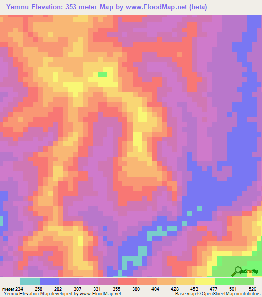 Yemnu,Papua New Guinea Elevation Map