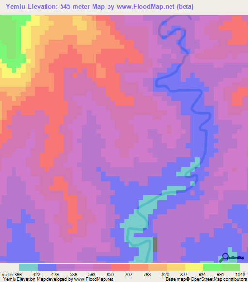 Yemlu,Papua New Guinea Elevation Map