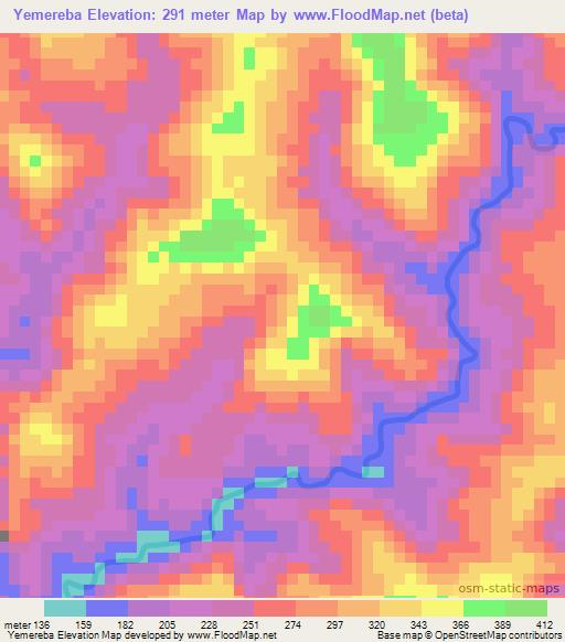 Yemereba,Papua New Guinea Elevation Map