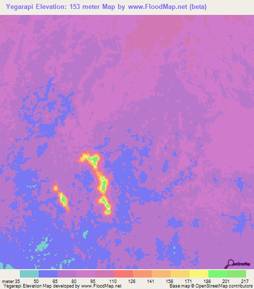 Yegarapi,Papua New Guinea Elevation Map