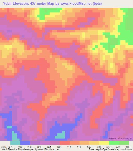 Yebil,Papua New Guinea Elevation Map