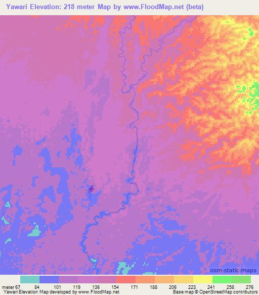 Yawari,Papua New Guinea Elevation Map