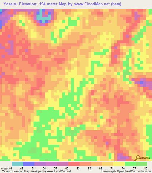 Yaseiru,Papua New Guinea Elevation Map