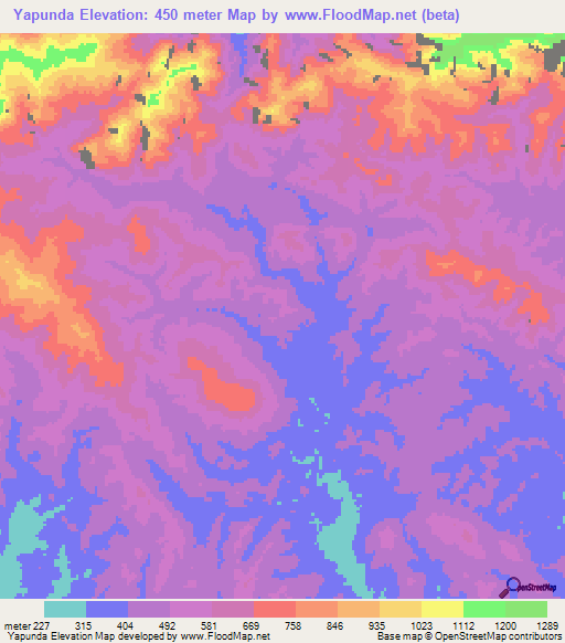 Yapunda,Papua New Guinea Elevation Map