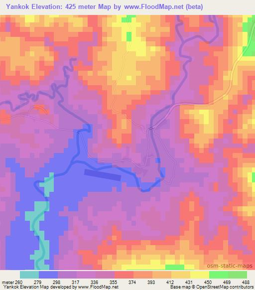 Yankok,Papua New Guinea Elevation Map