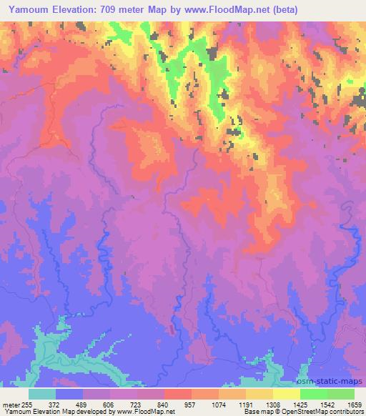 Yamoum,Papua New Guinea Elevation Map