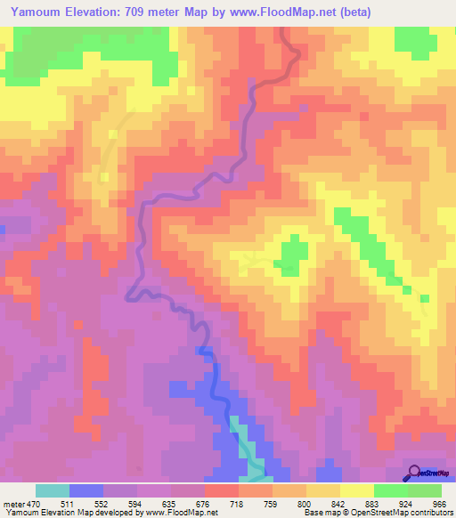 Yamoum,Papua New Guinea Elevation Map