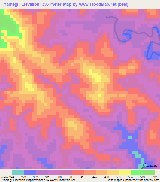 Yamegil,Papua New Guinea Elevation Map