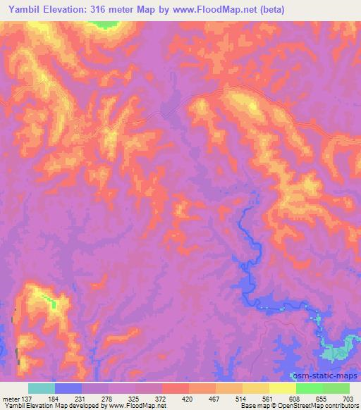 Yambil,Papua New Guinea Elevation Map