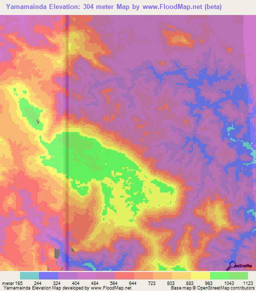 Yamamainda,Papua New Guinea Elevation Map