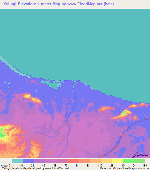 Yalingi,Papua New Guinea Elevation Map